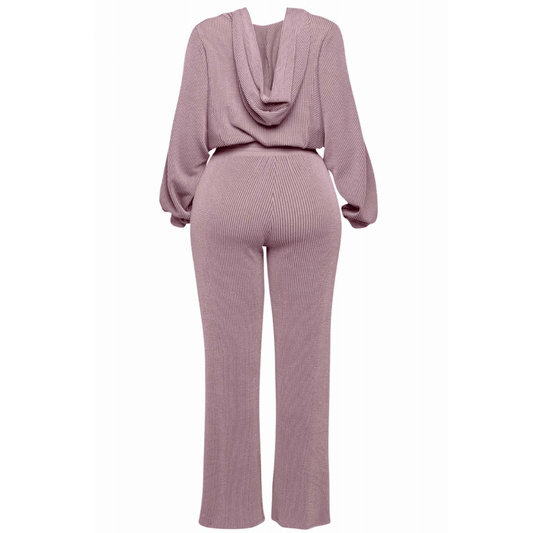 Lavander zipper closure hoodie and pants set