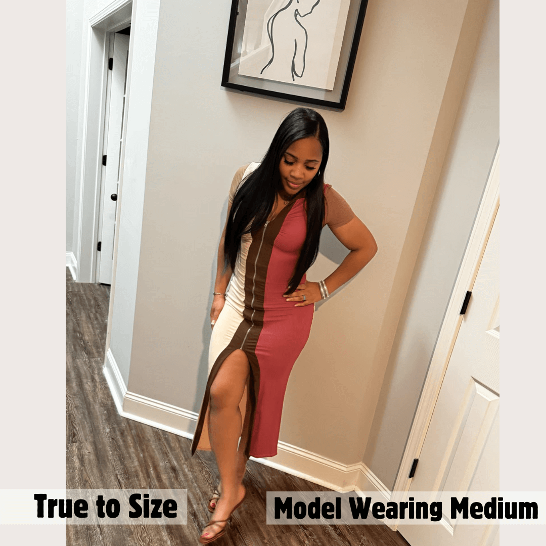 Zipper Midi Dress