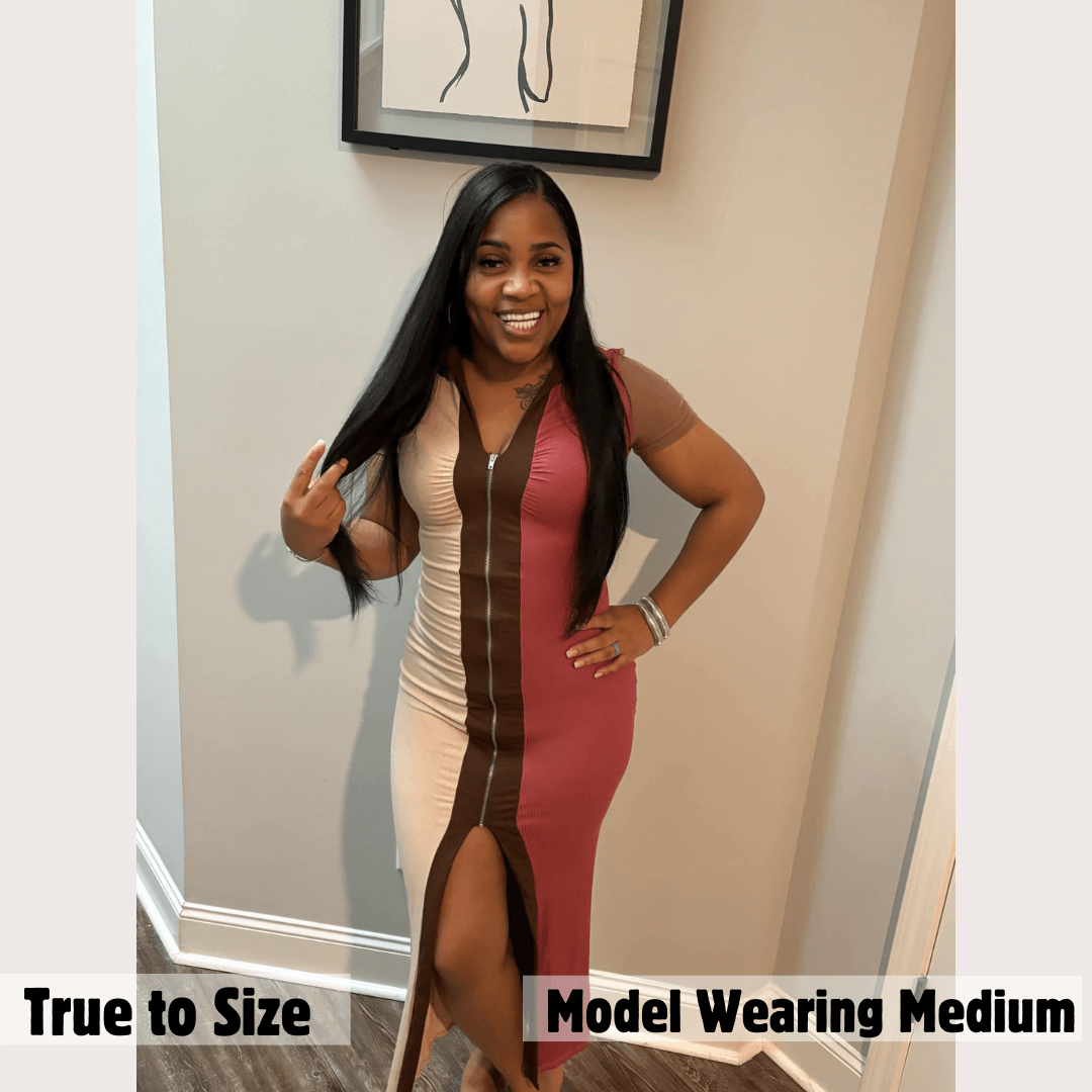 Zipper Midi Dress